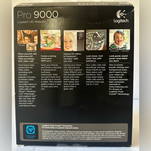 Logitech Pro 9000 HD Webcam 2.0 MP Video Resolution MIC Carl Zeiss Lens Optics - Picture 3 of 4